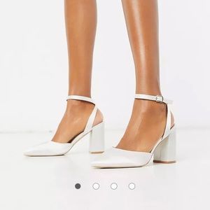 Be Mine Bridal Neima Block Heel Ivory Satin